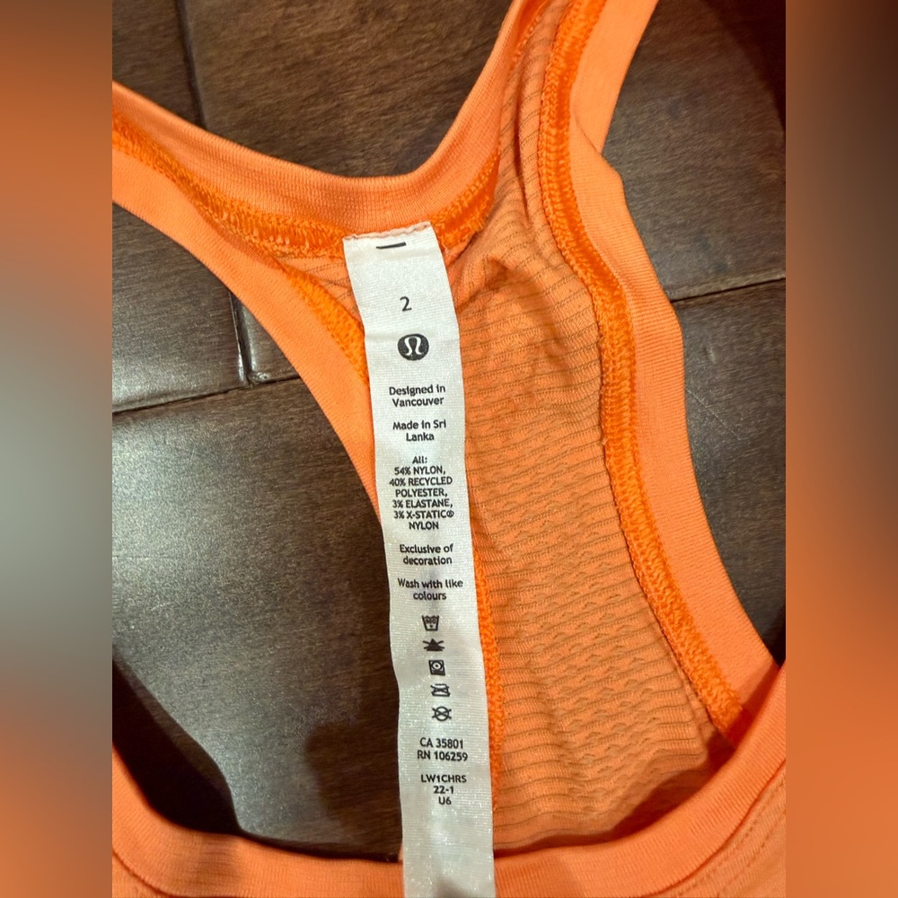 Swiftly Tech Racerback Tank Top 2.0 Orange Soda/Orange Soda Size 2 - Picture 3 of 4